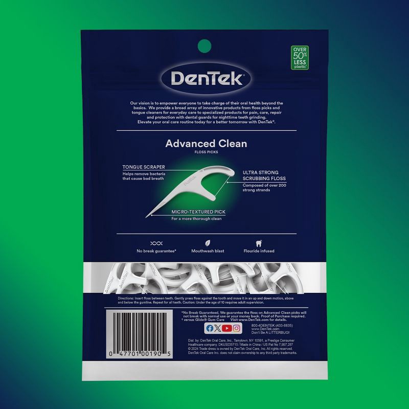 slide 9 of 9, DenTek Advanced Clean Floss Picks - 150ct, 150 ct