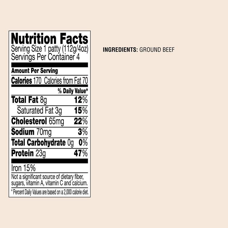 slide 5 of 5, 93/7 Ground Beef Burger Patties - 1lb - Good & Gather™, 1 lb