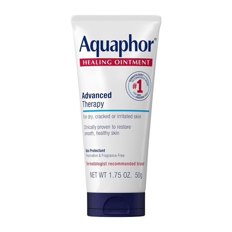 slide 1 of 13, Aquaphor Healing Ointment Skin Protectant and Moisturizer for Dry and Cracked Skin Unscented - 1.75oz: Hand and Body Lotions, Tube, Whole Body Use, 1.75 oz