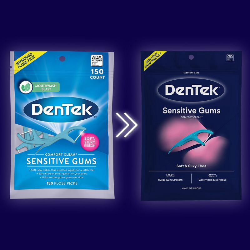 slide 2 of 8, DenTek Comfort Clean Floss Picks For Sensitive Gums - 150ct, 150 ct
