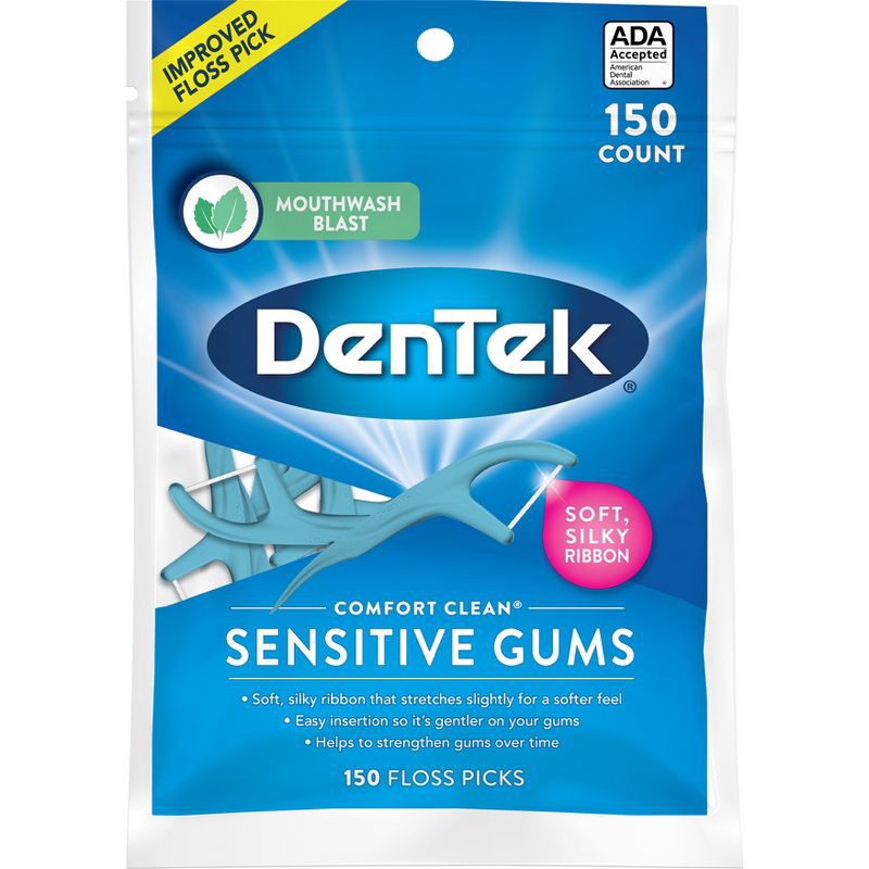 slide 1 of 7, DenTek Comfort Clean Floss Picks For Sensitive Gums - 150ct, 150 ct