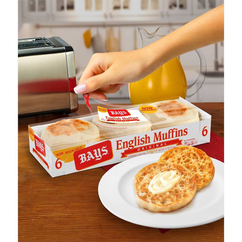 slide 6 of 6, Bays Original English Muffins - 12oz/6ct, 6 ct; 12 oz