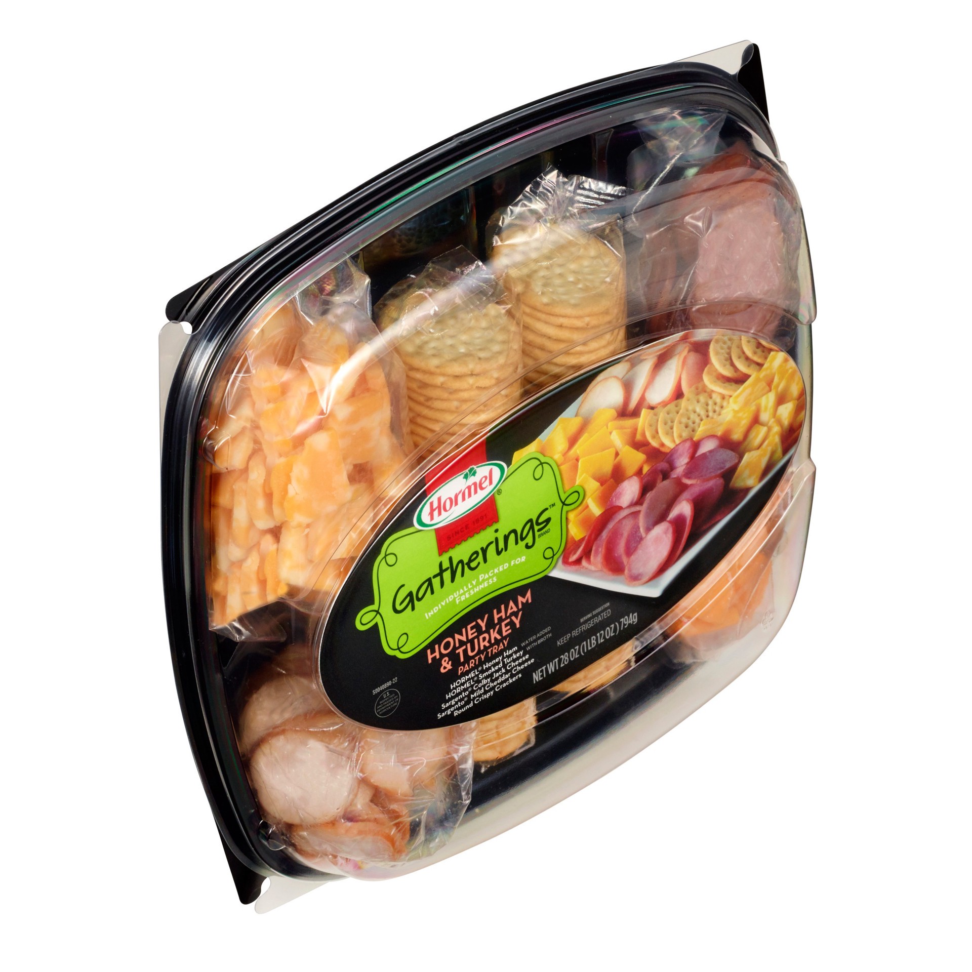 slide 5 of 5, HORMEL GATHERINGS Honey Ham & Turkey Party Tray, 1.75 lb, 28 oz