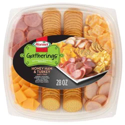 Hormel Gatherings Honey Ham, Turkey, Cheese & Crackers Charcuterie Party Tray - 28oz