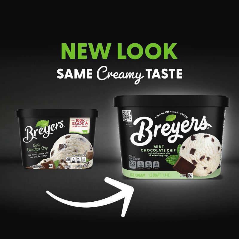 slide 2 of 8, Breyers Ice Cream Mint Chocolate Chip Ice Cream - 48oz - Breyers, 48 oz