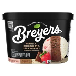 Breyers Ice Cream Breyers Vanilla Chocolate Strawberry Ice Cream - 1.5qt