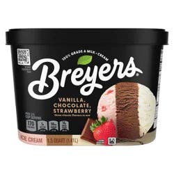Breyers Ice Cream Breyers Vanilla Chocolate Strawberry Ice Cream - 1.5qt