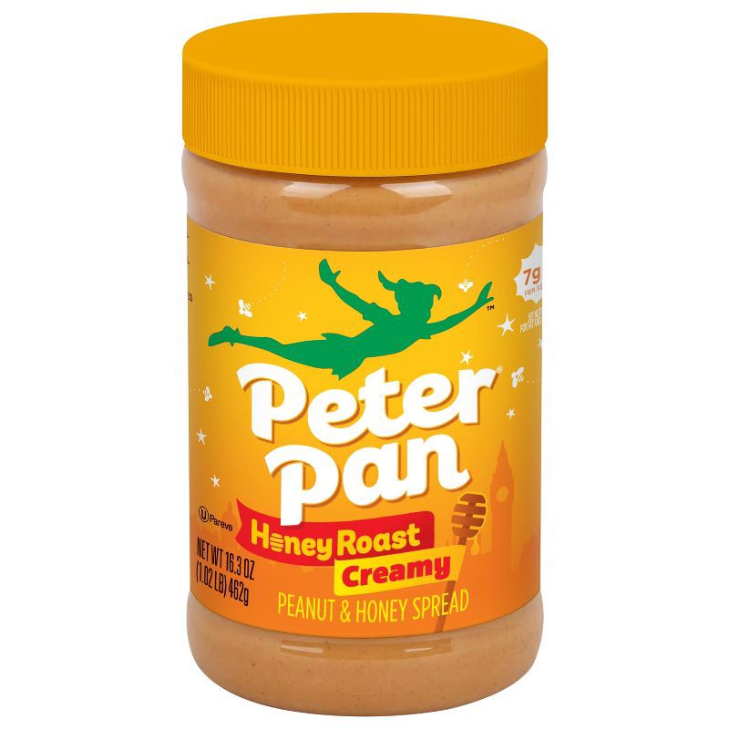 slide 1 of 6, Peter Pan Peanut Butter Peter Pan Honey Roast Creamy Peanut Butter Spread - 16.3oz, 16.3 oz