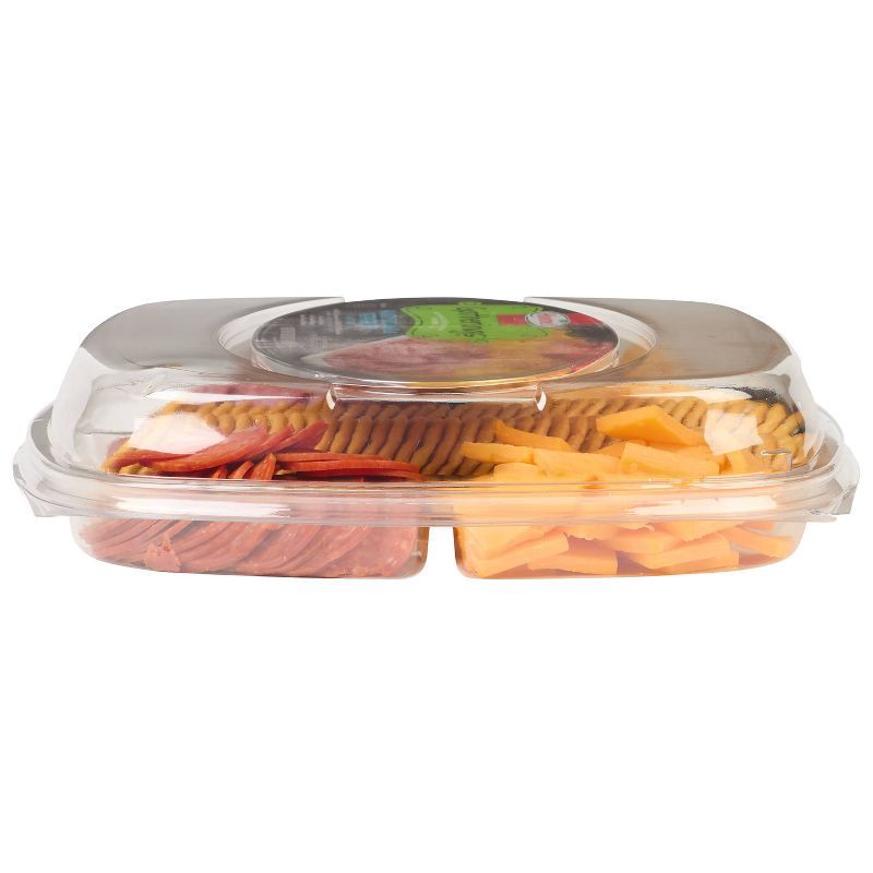 slide 5 of 9, Hormel Gatherings Hard Salami, Pepperoni, Cheese & Crackers Charcuterie Party Tray - 28oz, 28 oz