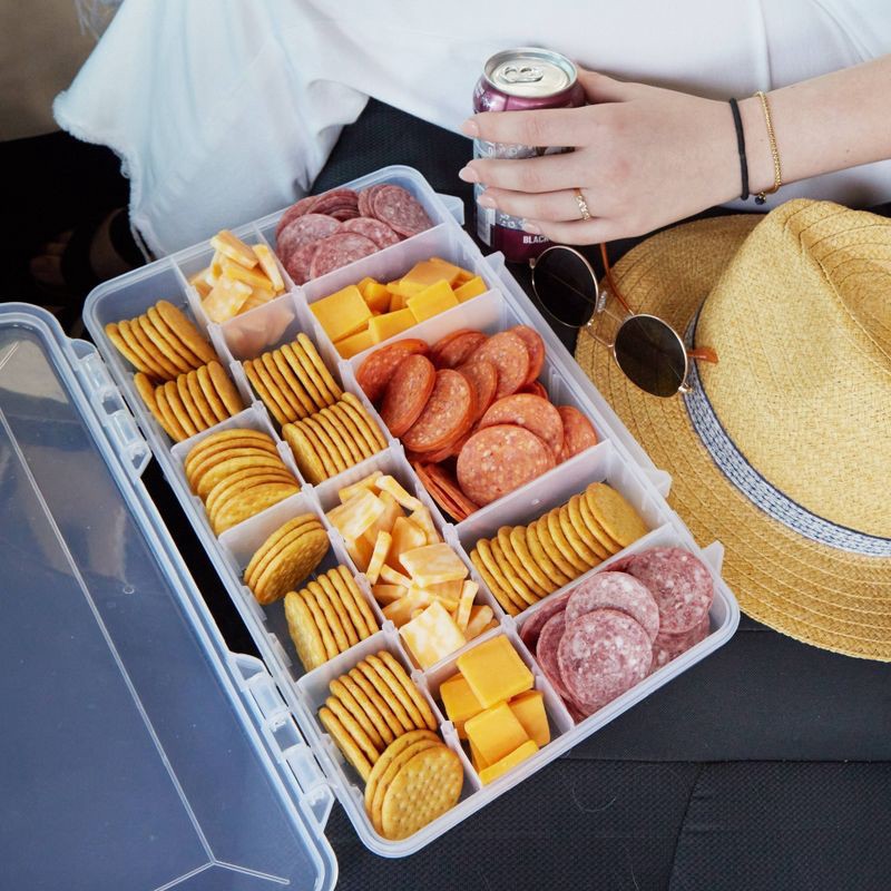 slide 5 of 6, Hormel Gatherings Hard Salami, Pepperoni, Cheese & Crackers Charcuterie Party Tray - 28oz, 28 oz