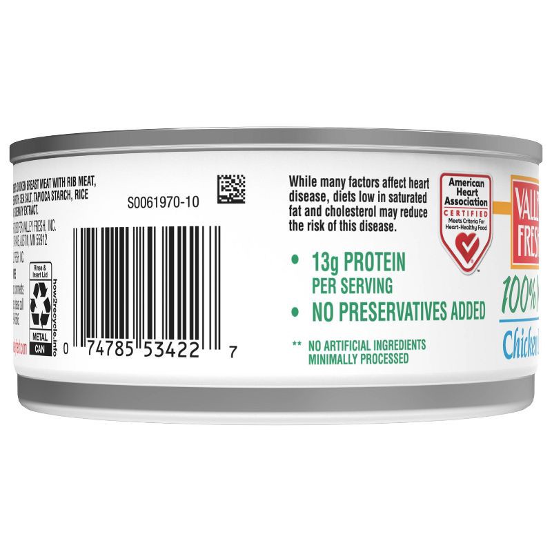 slide 2 of 8, Valley Fresh White & Dark Chicken in Water - 10oz, 10 oz