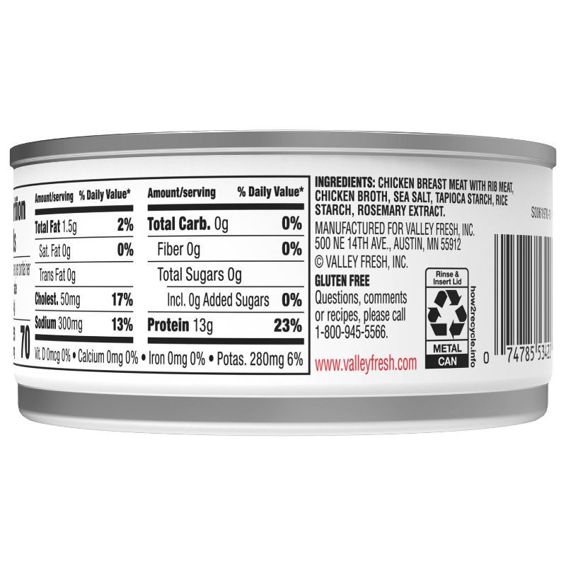 slide 4 of 8, Valley Fresh White & Dark Chicken in Water - 10oz, 10 oz
