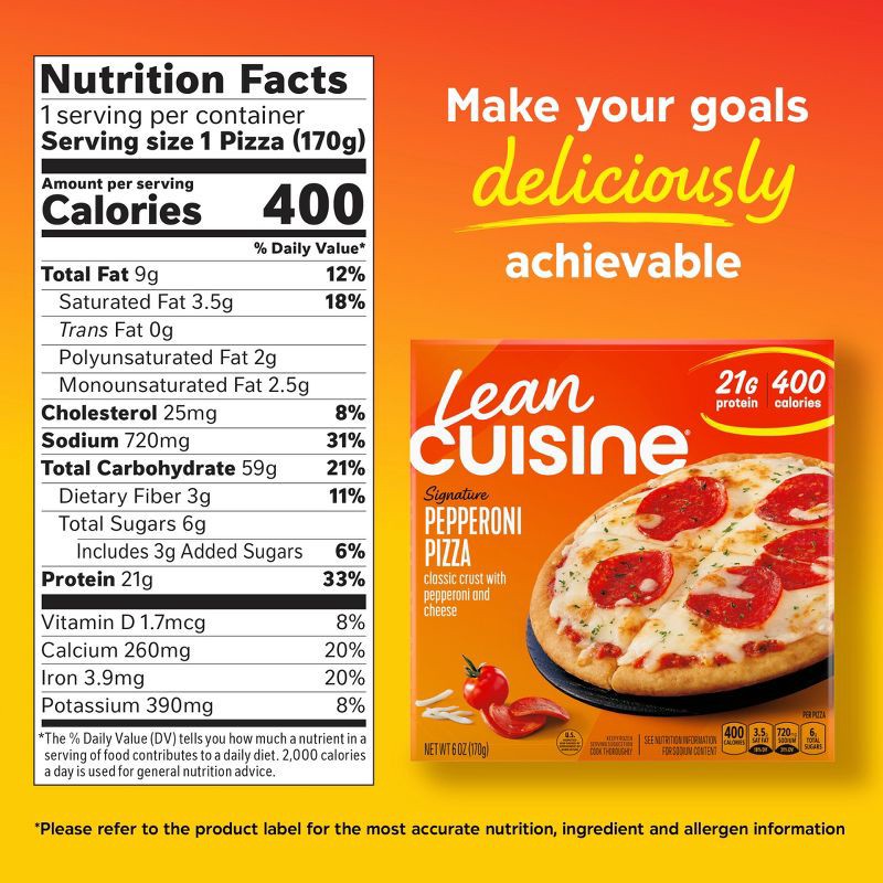 slide 6 of 8, Lean Cuisine Protein Kick Frozen Pepperoni Pizza - 6oz, 6 oz