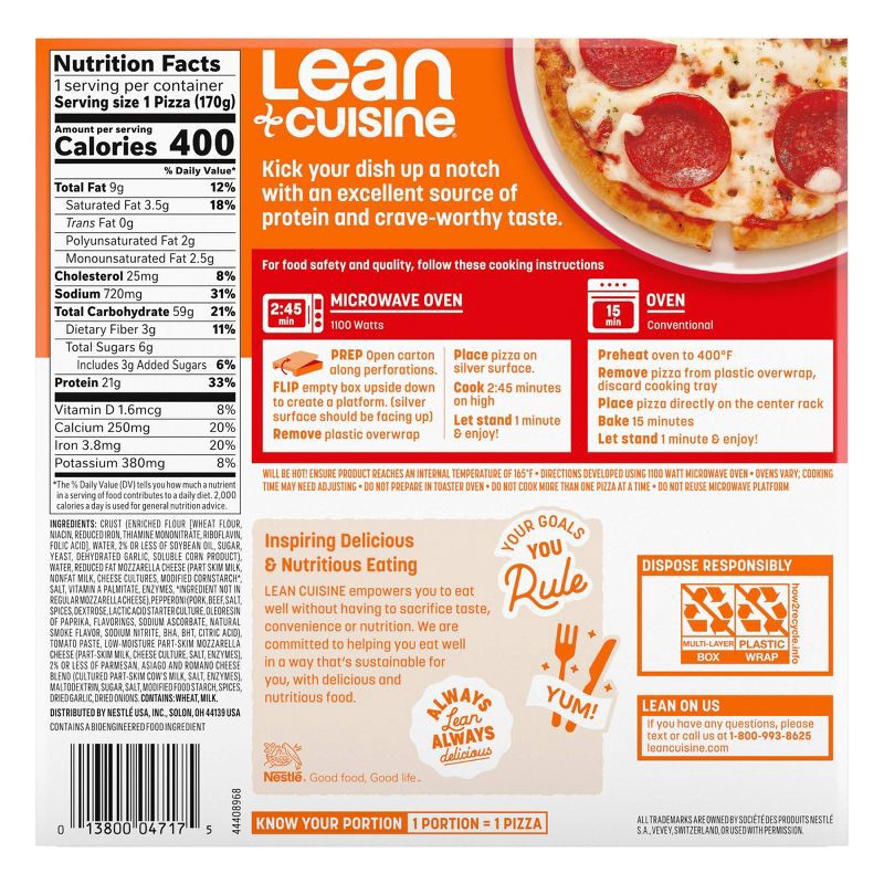 slide 8 of 8, Lean Cuisine Protein Kick Frozen Pepperoni Pizza - 6oz, 6 oz