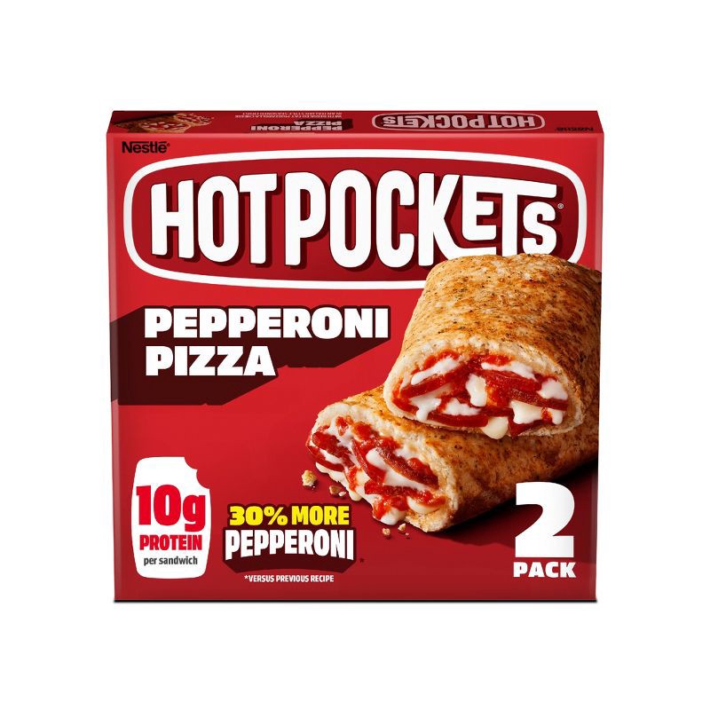 slide 1 of 13, Hot Pockets Pepperoni Pizza Frozen Snacks - 9oz/2ct, 2 ct; 9 oz