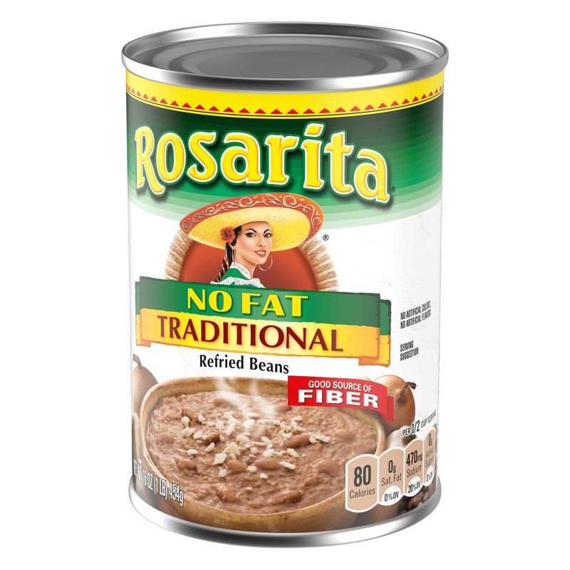 slide 2 of 5, Rosarita Traditional No Fat Refried Beans - 16oz, 16 oz