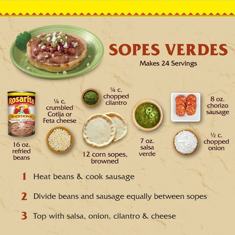 slide 5 of 5, Rosarita Traditional Refried Beans - 16oz, 16 oz