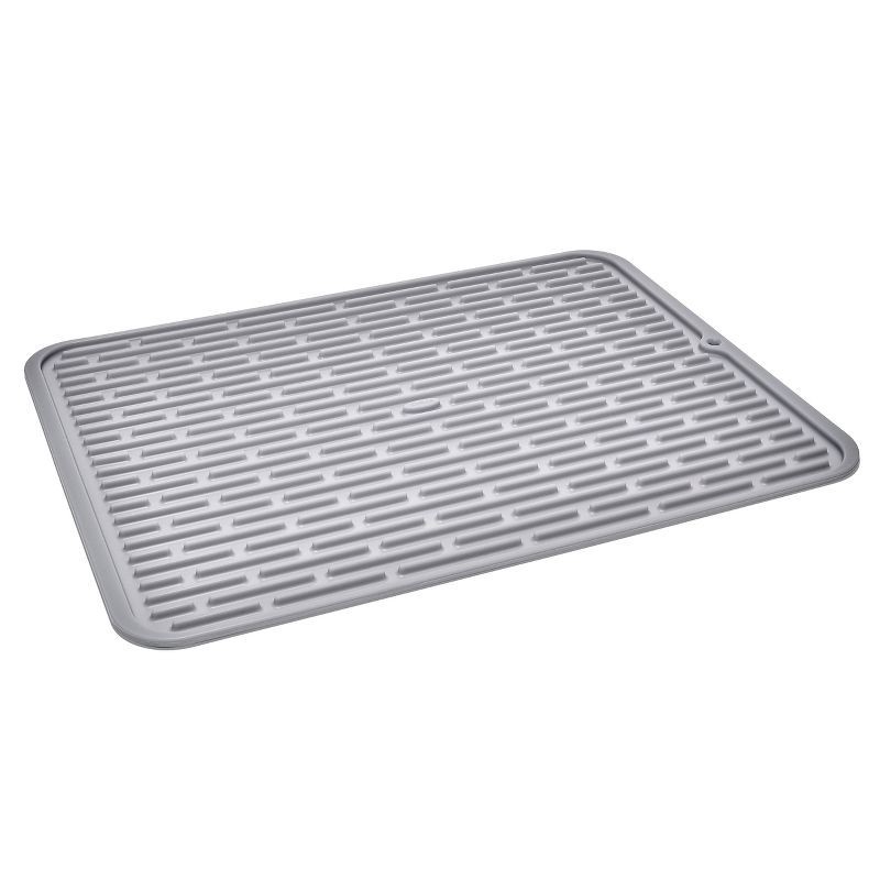 slide 2 of 8, OXO Silicone Dish Drying Mat - Gray (Large): Dishwasher-Safe Drying Rack for Dishes, 16.9" x 12.5" Silicone Mat, 1 ct
