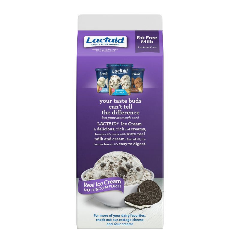 slide 3 of 7, Lactaid Lactose Free Fat Free Milk - 0.5gal, 1/2 gal