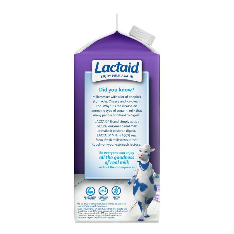 slide 4 of 7, Lactaid Lactose Free Fat Free Milk - 0.5gal, 1/2 gal