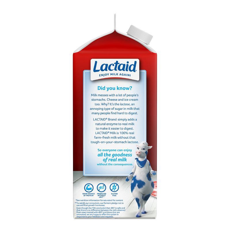 slide 4 of 6, Lactaid Lactose Free Whole Milk - 0.5gal, 1/2 gal