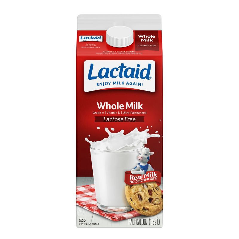 slide 1 of 6, Lactaid Lactose Free Whole Milk - 0.5gal, 1/2 gal