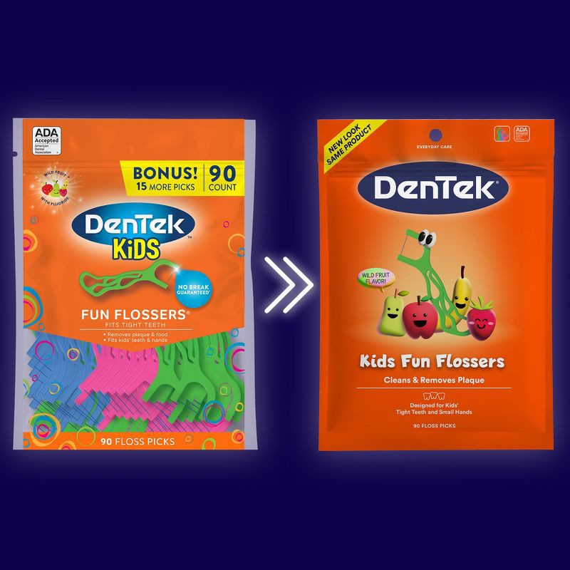 slide 2 of 11, DenTek Kids Fun Flossers Floss Picks for Kids - 90ct, 90 ct