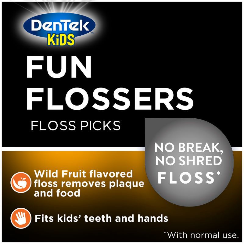 slide 3 of 8, DenTek Kids Fun Flossers Floss Picks for Kids - 90ct, 90 ct