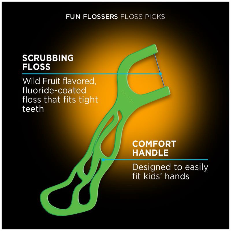 slide 4 of 8, DenTek Kids Fun Flossers Floss Picks for Kids - 90ct, 90 ct
