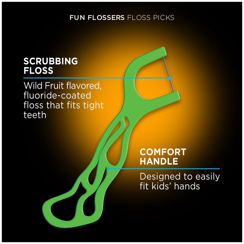 slide 4 of 10, DenTek Kids Fun Flossers Floss Picks for Kids - 90ct, 90 ct