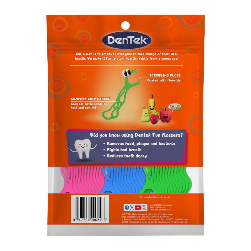 slide 8 of 11, DenTek Kids Fun Flossers Floss Picks for Kids - 90ct, 90 ct