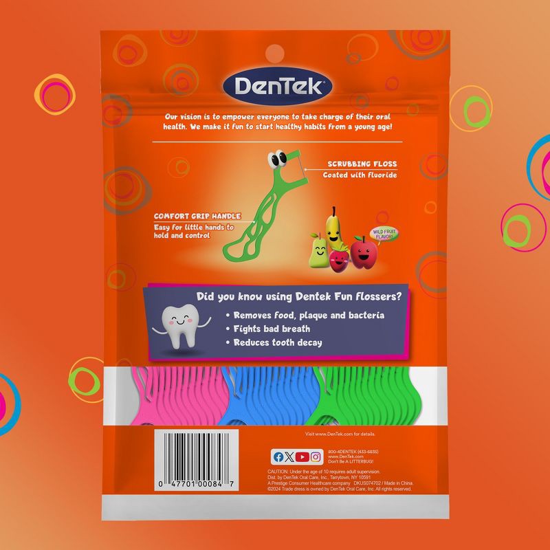 slide 10 of 10, DenTek Kids Fun Flossers Floss Picks for Kids - 90ct, 90 ct