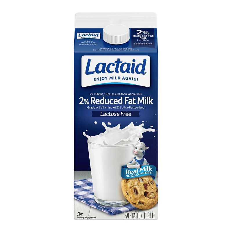 slide 1 of 8, Lactaid Lactose Free 2% Reduced Fat Milk - 0.5gal: Gluten-Free, Sweet Cream, 0.5 gal