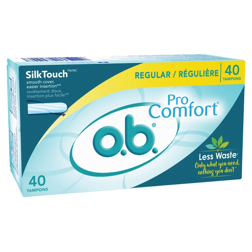 slide 4 of 4, o.b. ProComfort Fragrance Free Tampons - Applicator-Free - Regular - 40ct, 40 ct