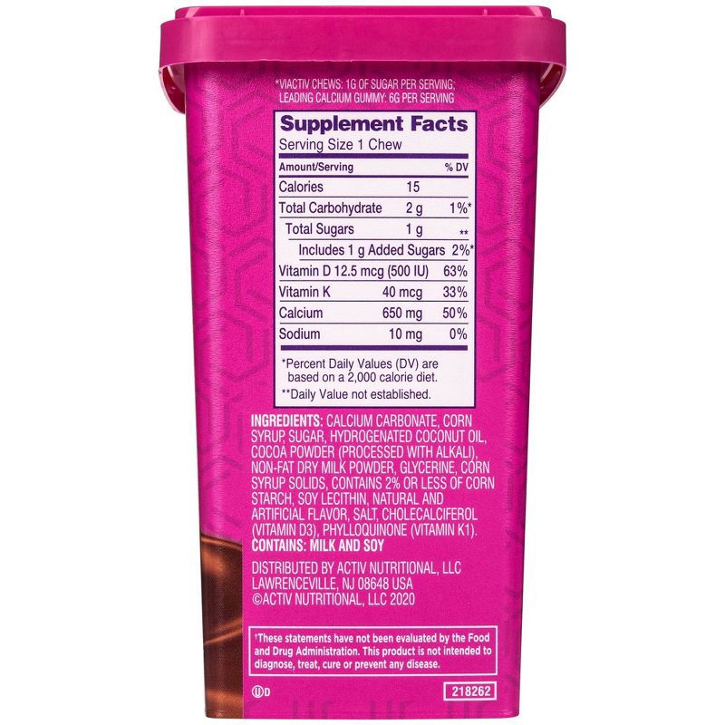 slide 2 of 4, Viactiv Calcium Supplement Plus Vitamin D Soft Chews - Milk Chocolate - 100ct, 100 ct