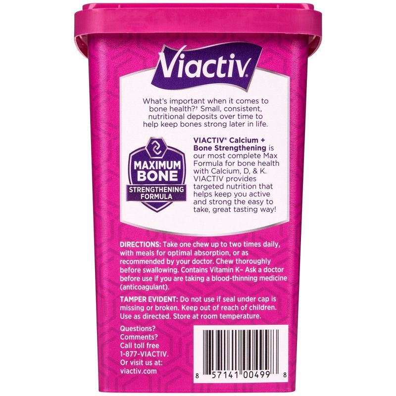 slide 4 of 4, Viactiv Calcium Supplement Plus Vitamin D Soft Chews - Milk Chocolate - 100ct, 100 ct