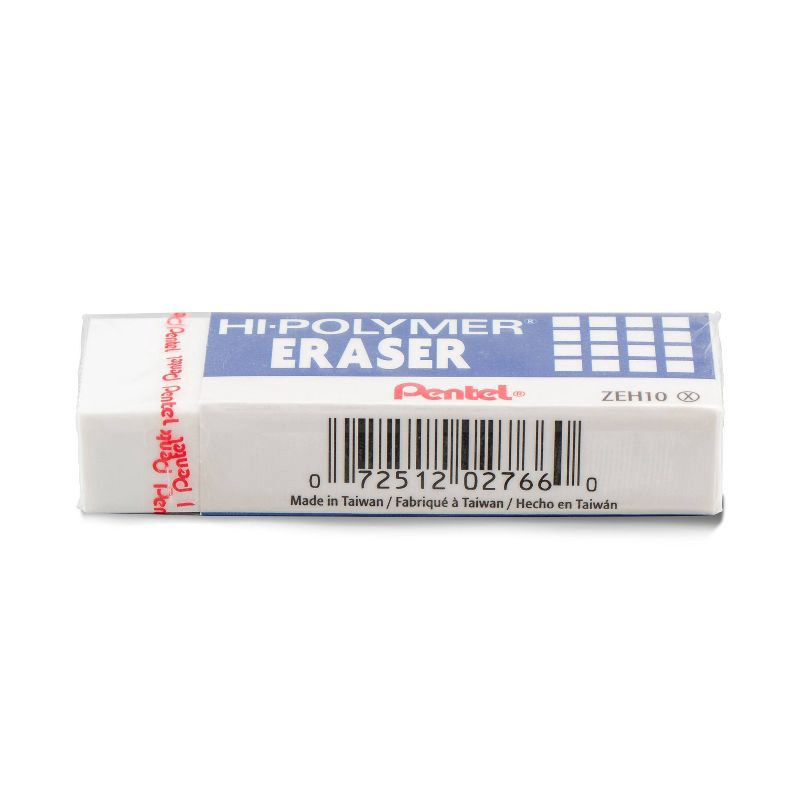 slide 3 of 6, Pentel Hi-Polymer Erasers - 4ct: White PVC, Writing Utensil, Right/Left-Handed, Stationery & Office Supplies, 4 ct