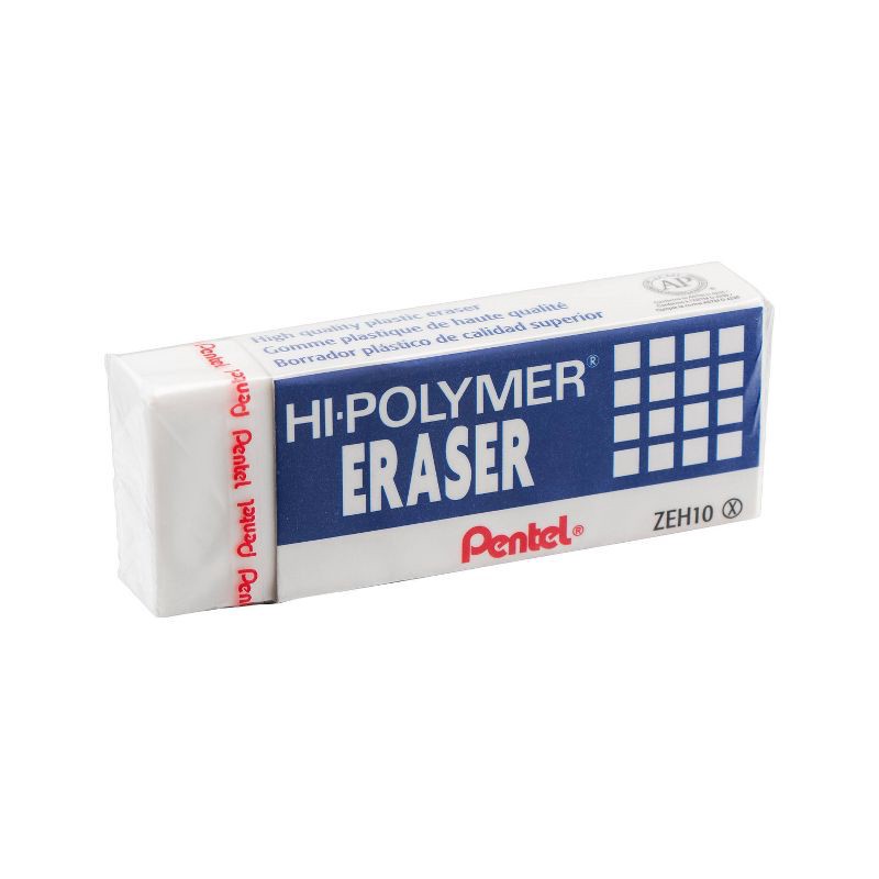 slide 4 of 6, Pentel Hi-Polymer Erasers - 4ct: White PVC, Writing Utensil, Right/Left-Handed, Stationery & Office Supplies, 4 ct