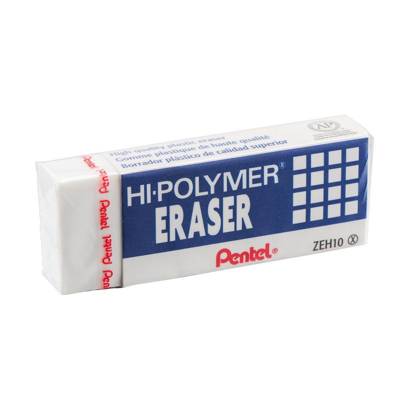 slide 5 of 8, Pentel Hi-Polymer Erasers - 4ct: White PVC, Writing Utensil, Right/Left-Handed, Stationery & Office Supplies, 4 ct