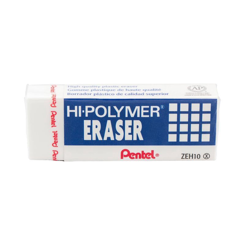 slide 5 of 6, Pentel Hi-Polymer Erasers - 4ct: White PVC, Writing Utensil, Right/Left-Handed, Stationery & Office Supplies, 4 ct