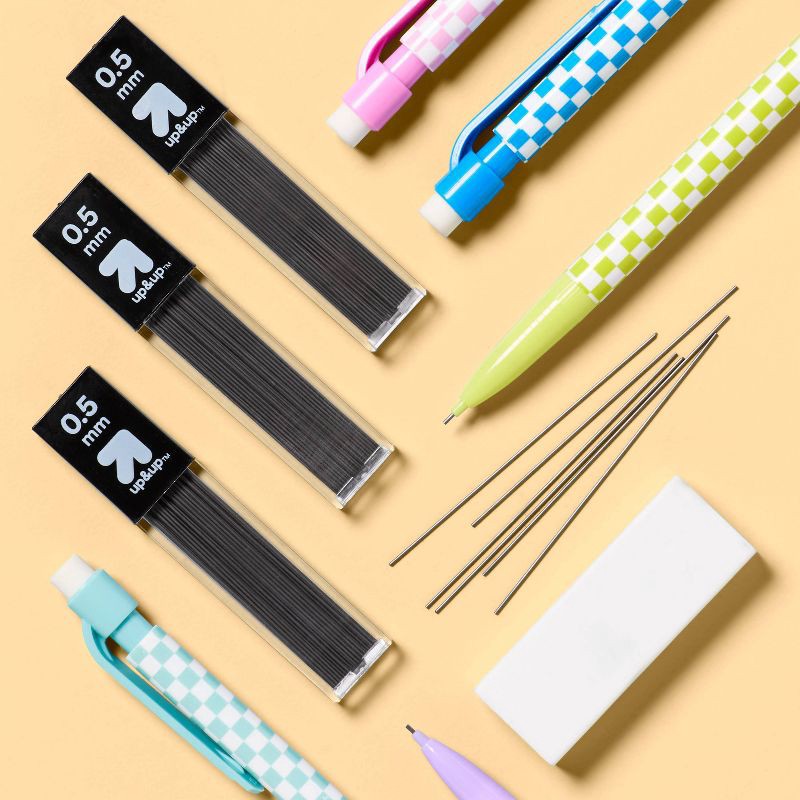 slide 2 of 3, Pencil Lead Refills and Eraser 0.5mm 90ct - up&up™: Mechanical Pencil Refills, No. 2 Black Lead, Refillable Eraser, 90 ct