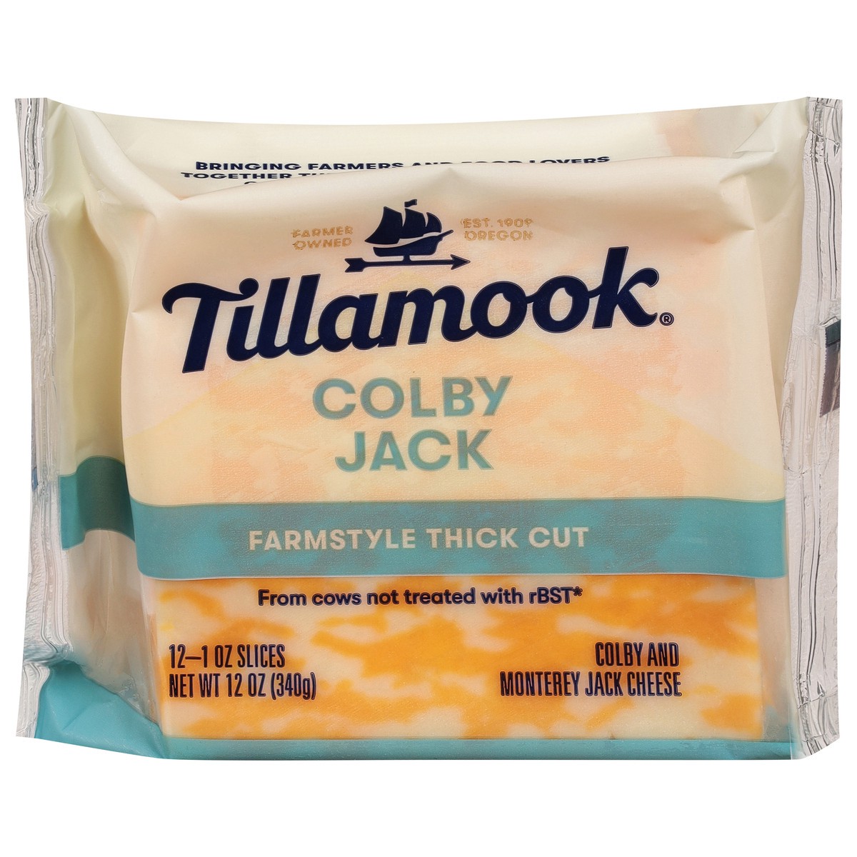 slide 1 of 9, Tillamook Farmstyle Thick Cut Colby Jack Cheese 12 - 1 oz Slices, 12 ct