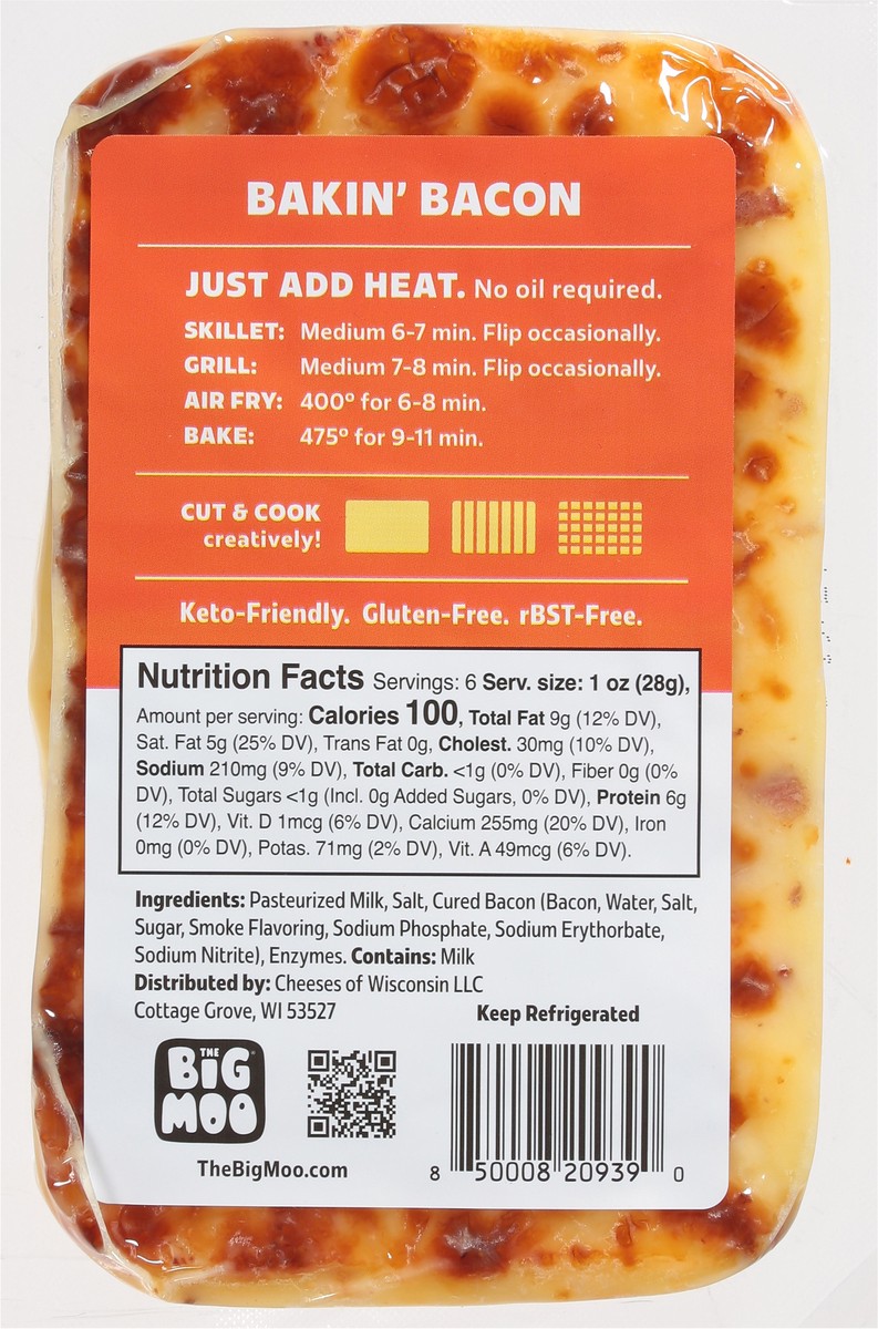 slide 10 of 14, The Big Moo Bakin' Bacon Baked Cheese 6 oz, 6 oz