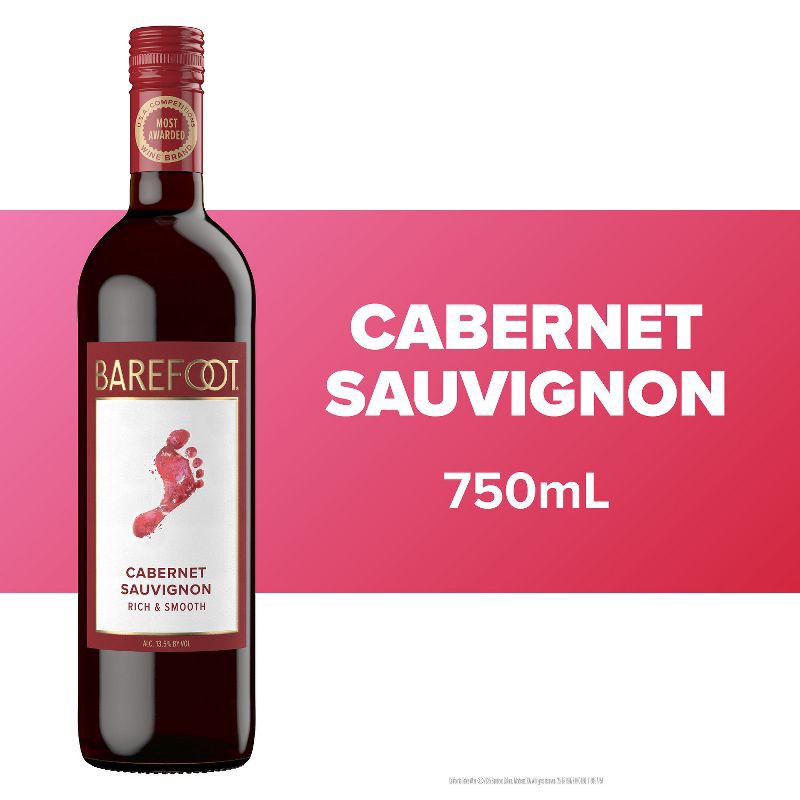 slide 5 of 9, Barefoot Cellars Cabernet Sauvignon Red Wine - 750ml Bottle, 750 ml