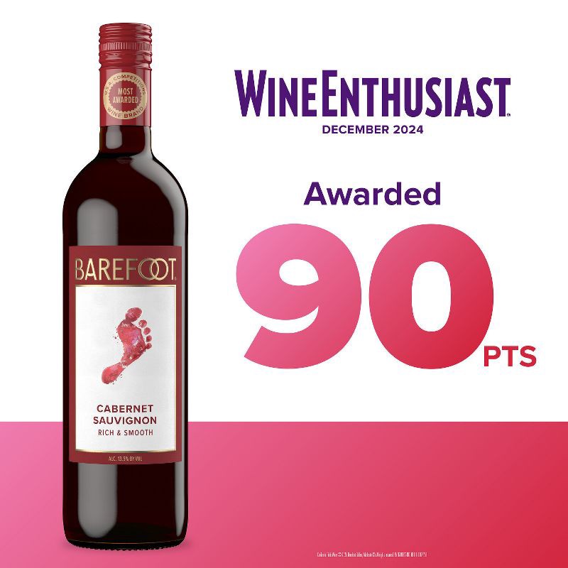 slide 3 of 9, Barefoot Cellars Cabernet Sauvignon Red Wine - 750ml Bottle, 750 ml