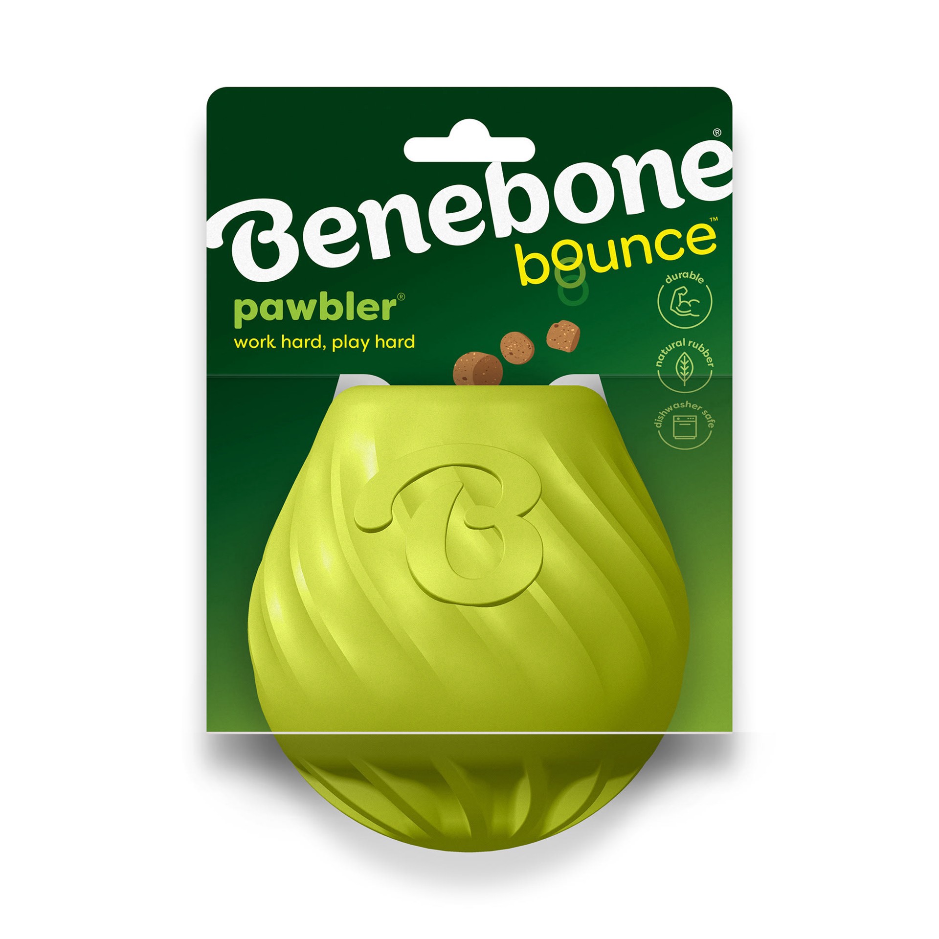 slide 1 of 1, Benebone Bounce Rubber Pawbler Toy for Dogs, Medium, 1 ct