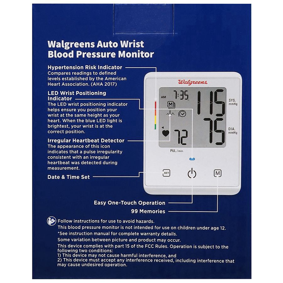 slide 2 of 2, Walgreens Auto Wrist Blood Pressure Monitor, 1 ct
