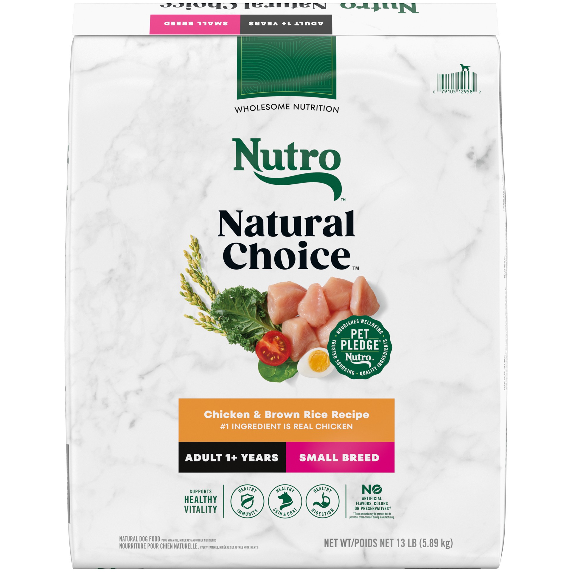 slide 1 of 7, Nutro Natural Choice Adult Small Breed Dry Dog Food, Chicken and Brown Rice, 13 lbs., 13 lb