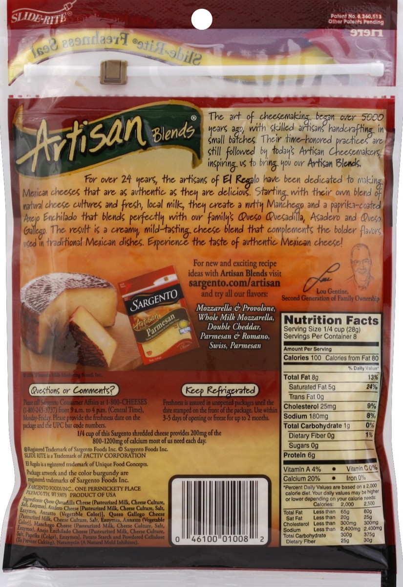 slide 2 of 6, Sargento Cheese, Authentic Mexican, 8 oz