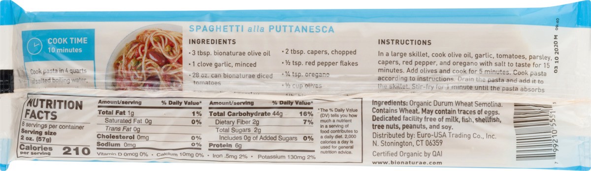 slide 10 of 10, Bionaturae Organic Spaghetti, 16 oz